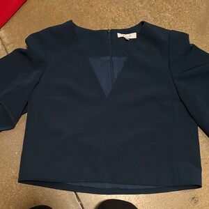 Milly Teal Women's Cropped Blouse